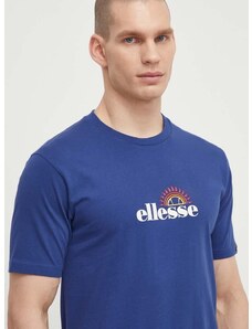 Pamučna majica Ellesse Trea T-Shirt za muškarce, boja: tamno plava, s tiskom, SHV20126