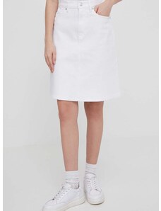 Traper suknja Tommy Hilfiger boja: bijela, mini, ravna
