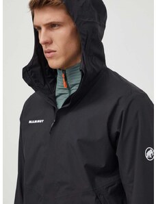 Kišna jakna Mammut Alto za muškarce, boja: crna
