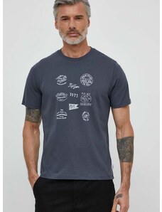 Pamučna majica Pepe Jeans za muškarce, boja: siva, s tiskom