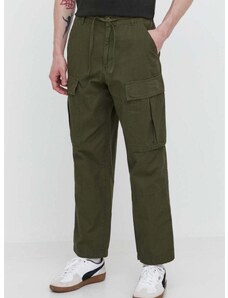 Pamučne hlače DC boja: zelena, ravni kroj, ADYNP03077