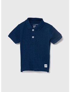 Pamučna polo majica za bebe zippy boja: tamno plava, bez uzorka