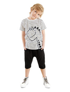 Denokids Cute Dino Boy T-shirt Capri Shorts Set