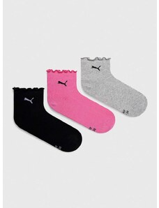Čarape Puma 3-pack za žene, boja: ružičasta, 938398
