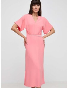 Haljina BOSS boja: ružičasta, maxi, oversize, 50512822