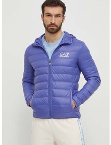 Pernata jakna EA7 Emporio Armani za muškarce, boja: ljubičasta, za prijelazno razdoblje