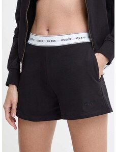 Kratke hlače Guess CARRIE za žene, boja: crna, bez uzorka, visoki struk, O4GD02 KBS91