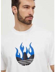 Pamučna majica adidas Originals za muškarce, boja: bijela, s tiskom, IS2944
