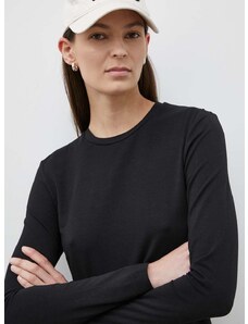 Majica dugih rukava Samsoe Samsoe ESTER za žene, boja: crna, F00013211