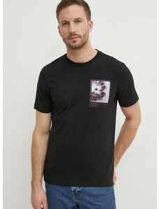 Pamučna majica Calvin Klein za muškarce, boja: crna, s tiskom, K10K112492