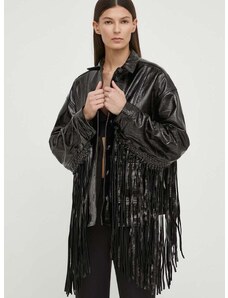 Kožna jakna Herskind ALLAN za žene, boja: crna, za prijelazno razdoblje, 5155125