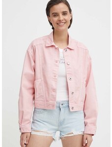 Traper jakna Pepe Jeans za žene, boja: ružičasta, za prijelazno razdoblje