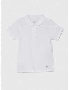 Pamučna polo majica za bebe zippy boja: bijela, bez uzorka