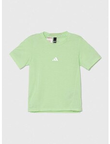 Dječja majica kratkih rukava adidas boja: zelena, bez uzorka