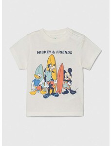Pamučna majica kratkih rukava za bebe zippy x Disney boja: bež, s tiskom