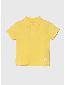Pamučna polo majica zippy boja: žuta, bez uzorka