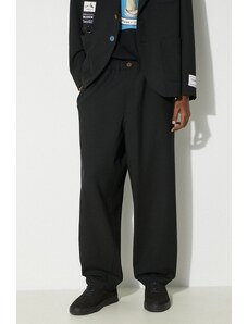 Vunene hlače Undercover Pants boja: crna, ravni kroj, UC1D4510