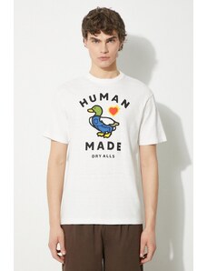 Pamučna majica Human Made Graphic za muškarce, boja: bijela, s tiskom, HM27TE005