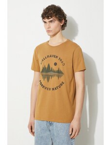 Pamučna majica Fjallraven Forest Mirror T-shirt M za muškarce, boja: smeđa, s uzorkom, F87045.232