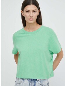 Majica kratkih rukava American Vintage T-SHIRT MC COL ROND US za žene, boja: zelena, YPA02GE24