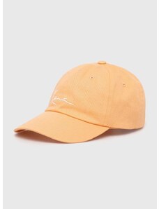 Pamučna kapa sa šiltom Karl Kani boja: narančasta, s aplikacijom