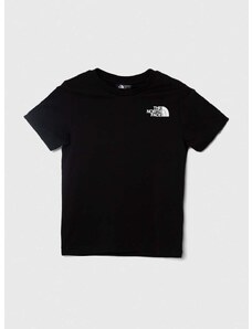 Dječja pamučna majica kratkih rukava The North Face REDBOX TEE (BACK BOX GRAPHIC) boja: crna, s tiskom