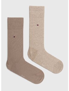 Čarape Tommy Hilfiger 2-pack za muškarce, boja: bež, 371111128