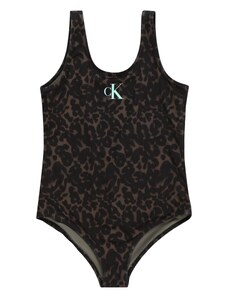 Calvin Klein Swimwear Jednodijelni kupaći kostim smeđa / crna