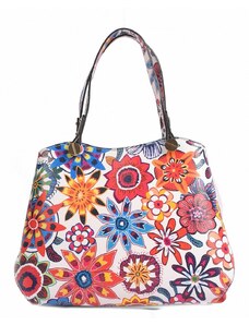 Luksuzna Talijanska torba od prave kože VERA ITALY "Ette", boja ispis u boji, 26x33cm