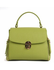Luksuzna Talijanska torba od prave kože VERA ITALY "Limeli", boja zelena, 18x24cm
