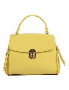 Luksuzna Talijanska torba od prave kože VERA ITALY "Gelbina", boja žuta, 18x24cm
