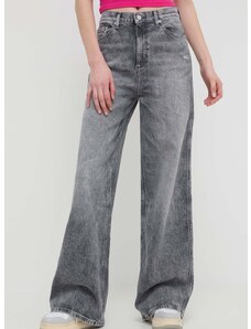 Traperice Tommy Jeans za žene, boja: siva, DW0DW17607