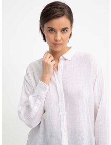 Košulja s dodatkom lana Pepe Jeans POLLY boja: ružičasta, relaxed, s klasičnim ovratnikom, PL304804