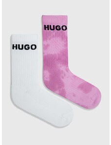 Čarape HUGO 2-pack za muškarce, boja: ružičasta
