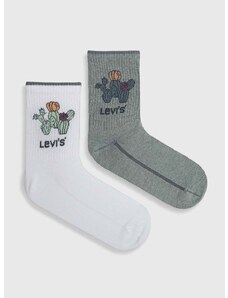 Čarape Levi's 2-pack boja: bijela