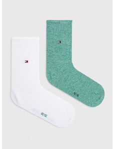 Čarape Tommy Hilfiger 2-pack za žene, boja: zelena, 371221096
