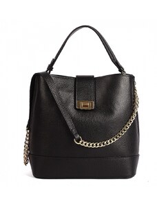 Luksuzna Talijanska torba od prave kože VERA ITALY "Yara", boja crna, 27x27cm