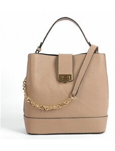 Luksuzna Talijanska torba od prave kože VERA ITALY "Yata", boja taupe, 27x27cm