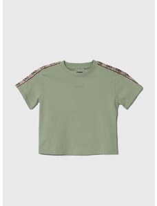 Dječja pamučna majica kratkih rukava Guess boja: zelena