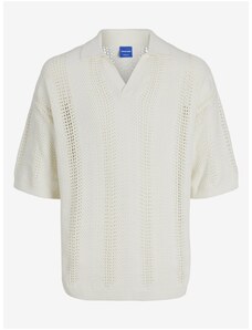 Men's Cream Polo Shirt Jack & Jones Wavy - Men's
