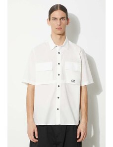 Pamučna košulja C.P. Company Cotton Rip-Stop za muškarce, boja: bijela, regular, s klasičnim ovratnikom, 16CMSH213A005691G