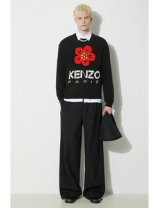 Vuneni pulover Kenzo Boke Flower Jumper za muškarce, boja: crna, FD65PU4273LD.99J