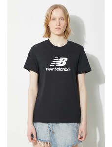 Pamučna majica New Balance Sport Essentials za žene, boja: crna, WT41502BK