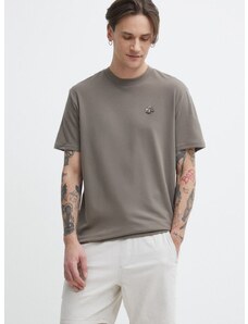 Majica kratkih rukava Hollister Co. za muškarce, boja: smeđa, s aplikacijom