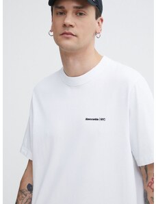 Pamučna majica Abercrombie & Fitch za muškarce, boja: bijela, s aplikacijom