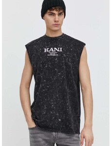 Pamučna majica Karl Kani za muškarce, boja: crna