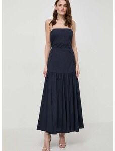 Pamučna haljina Ivy Oak boja: tamno plava, maxi, širi se prema dolje, IO117615
