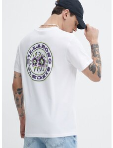 Pamučna majica Billabong za muškarce, boja: bijela, s tiskom, ABYZT02264
