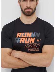 Majica kratkih rukava za trčanje Mizuno Core Run boja: crna, s tiskom, J2GAB008