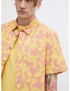 Pamučna košulja Quiksilver za muškarce, boja: narančasta, regular, s klasičnim ovratnikom